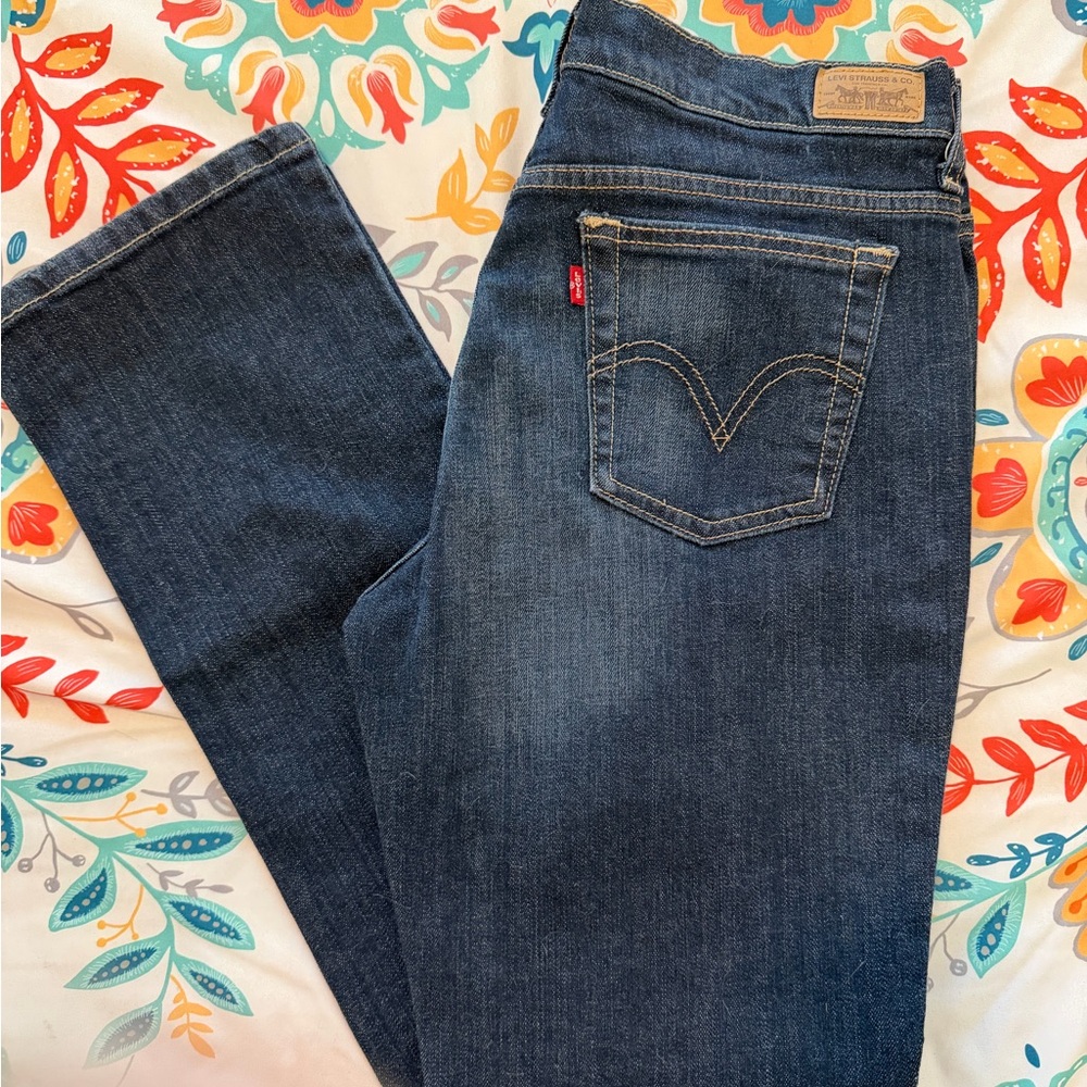 Levi's Women's 505 Dark Blue Straight Leg Jeans